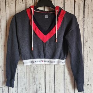 Tommy Hilfiger Cropped Hoodie Size XS Lounge Crop Top